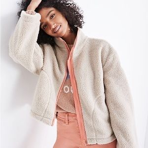 Madewell x Penfield Haight Fleece Jacket Ivory Pink Deep Pile Fleece